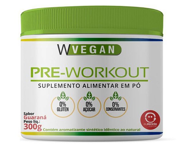Pré-Treino Vegano - Sabor Guaraná - WVegan 300g