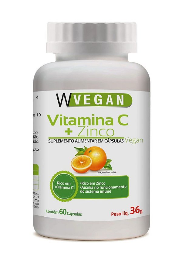 Vitamina C 500mg + Zinco 60 capsulas - WVegan