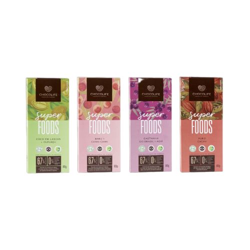 Chocolate Vegano 67% Cacau SuperFoods - Chocolife - Tablete 80g