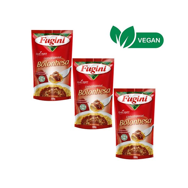 Kit 3 Molho Bolonhesa Vegano - Fugini