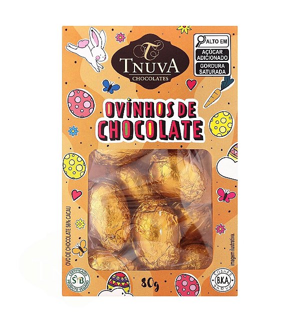 Caixa com mini ovos de páscoa vegano - Tnuva - 80g