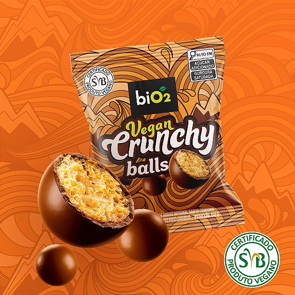 Kit 3 Vegan Crunchy Balls - Flocos de Cereais com Chocolate - biO2