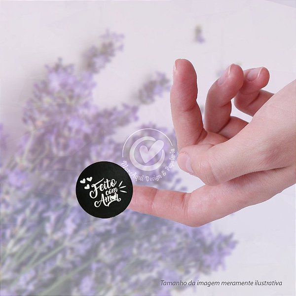 Adesivo Papel Redondo | Feito com Amor - 50 unid. (Pronta-entrega)