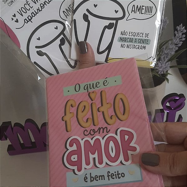 Kit com 3 Pacotes  Folheto Agradecimento | Folks + Rosa (150unid)