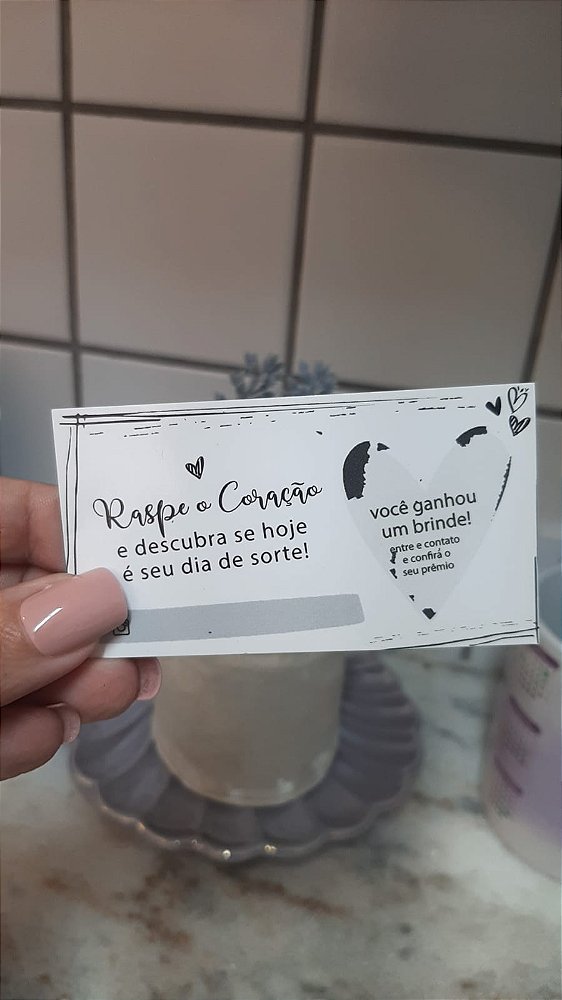 Pacote com 25 unid. Raspadinha da Sorte COM PREMIO| P&B