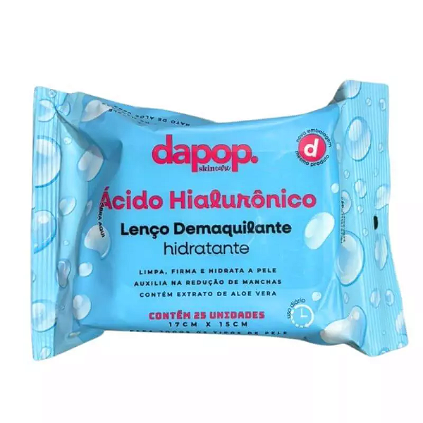 LENÇO DEMAQUILANTE ÁCIDO HIALURÔNICO DAPOP