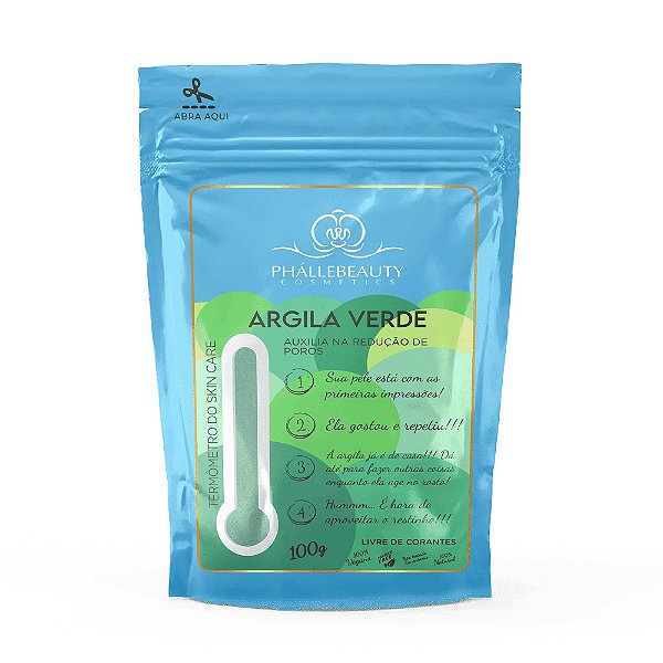 ARGILA VERDE EM PÓ 100G PHALLEBEAUTY