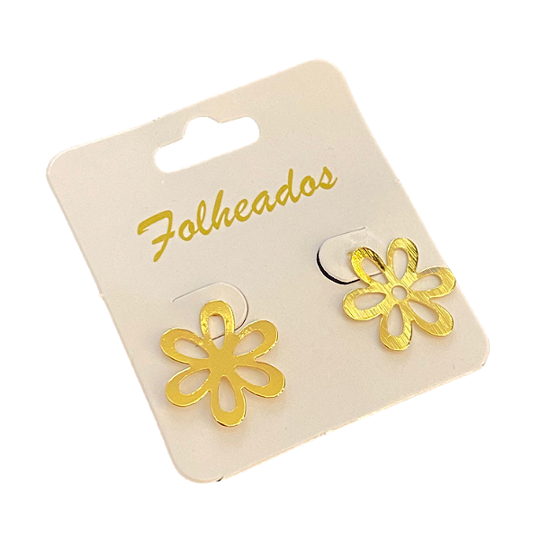 PAR DE BRINCOS FLORZINHA DOURADA