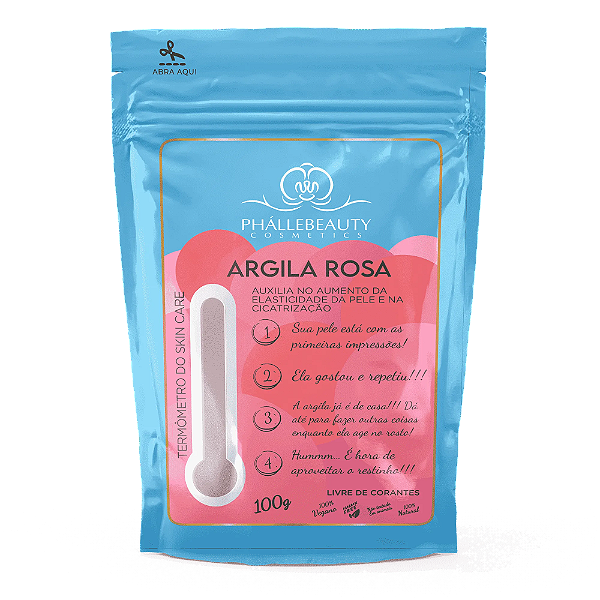 ARGILA ROSA EM PÓ 100G PHALLEBEAUTY