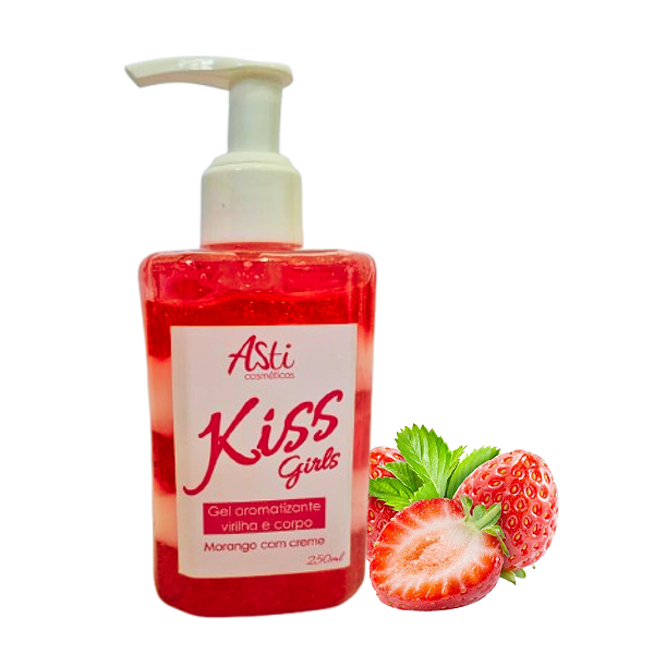 GEL AROMATIZANTE BEIJÁVEL ASTI COSMÉTICOS - MORANGO COM CREME 250ML
