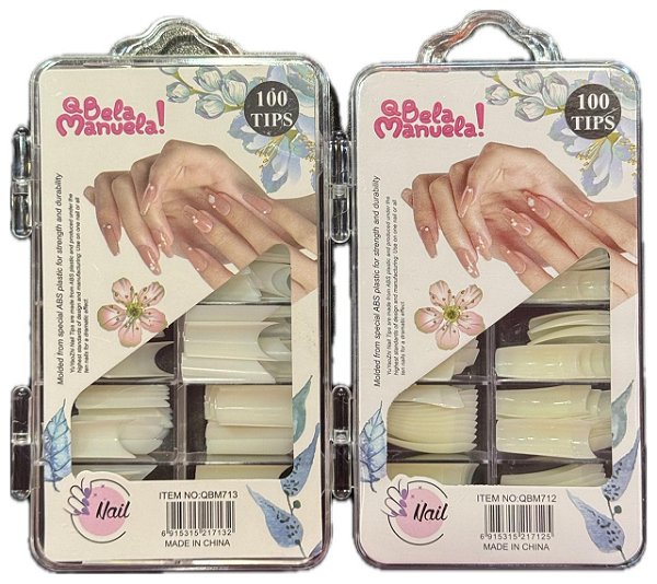 UNHAS POSTIÇAS TIPS C/100 QBELA MANUELA