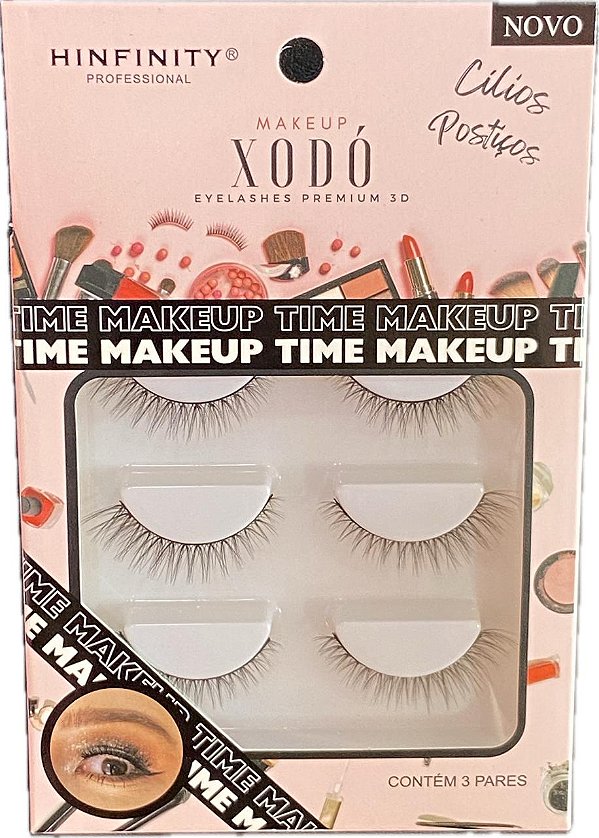 CARTELA C/3 PARES DE CÍLIOS XODÓ - X15-3