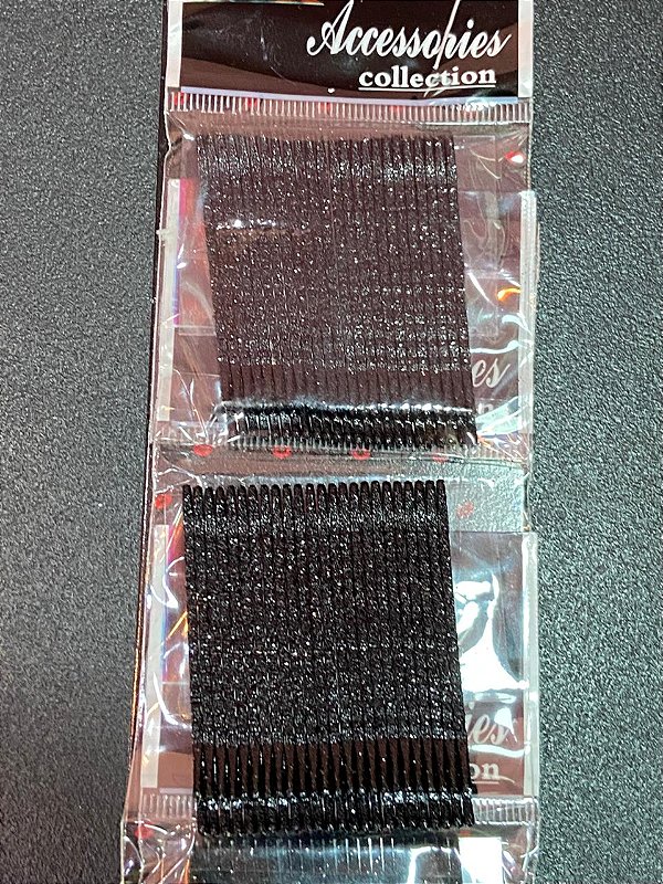 GRAMPO DE CABELO C/24 PRETO COM GLITTER