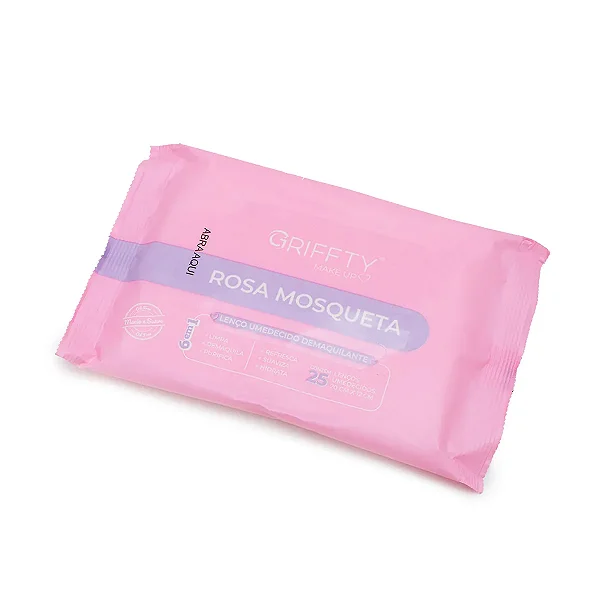 LENÇO DEMAQUILANTE ROSA MOSQUETA GRIFFTY