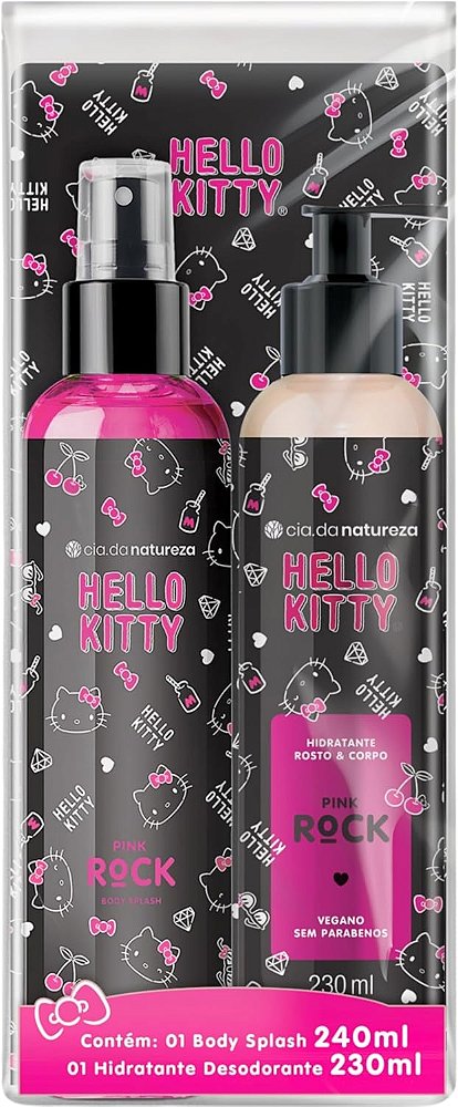 KIT BODY SPLASH + HIDRATANTE PINK ROCK HELLO KITTY