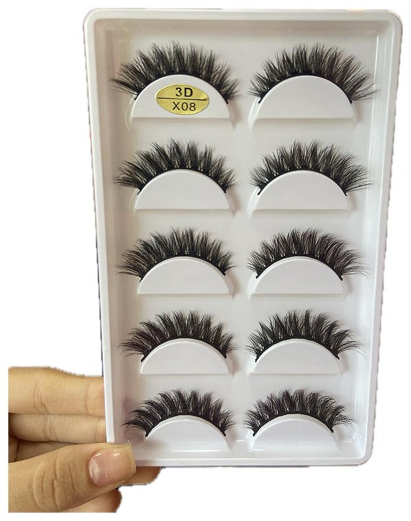 CARTELA C/5 PARES DE CÍLIOS 3D - X08