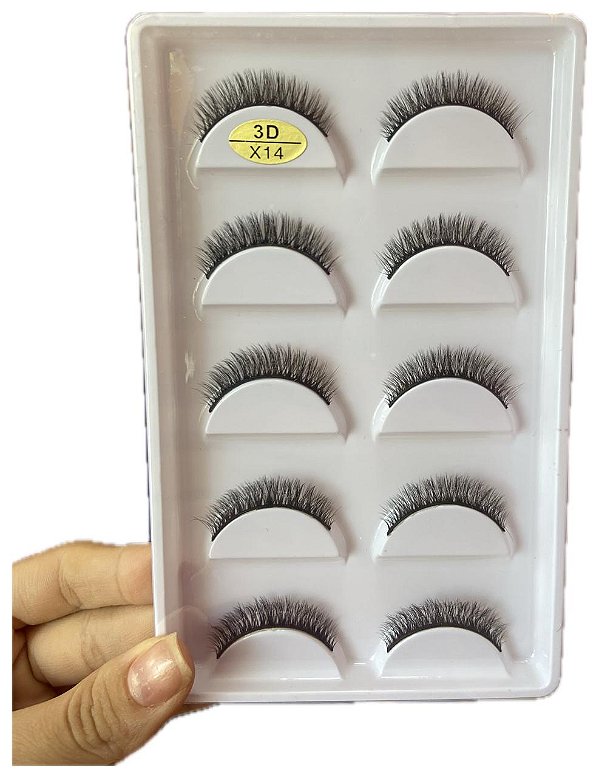 CARTELA C/5 PARES DE CÍLIOS 3D - X14