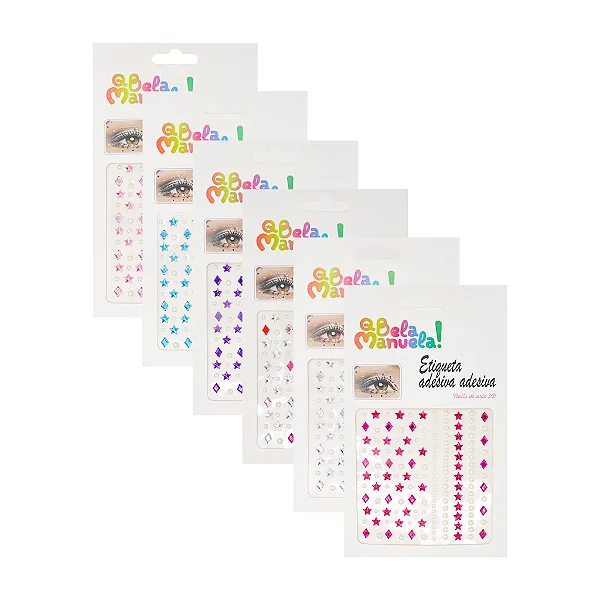 CARTELA DE STRASS ADESIVO COLORIDO - QBM761