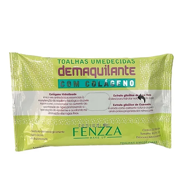 LENÇO DEMAQUILANTE COLÁGENO FENZZA
