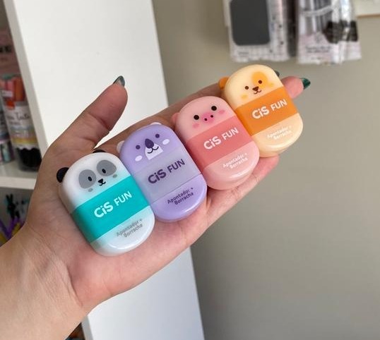 Apontador com borracha CIS Fun