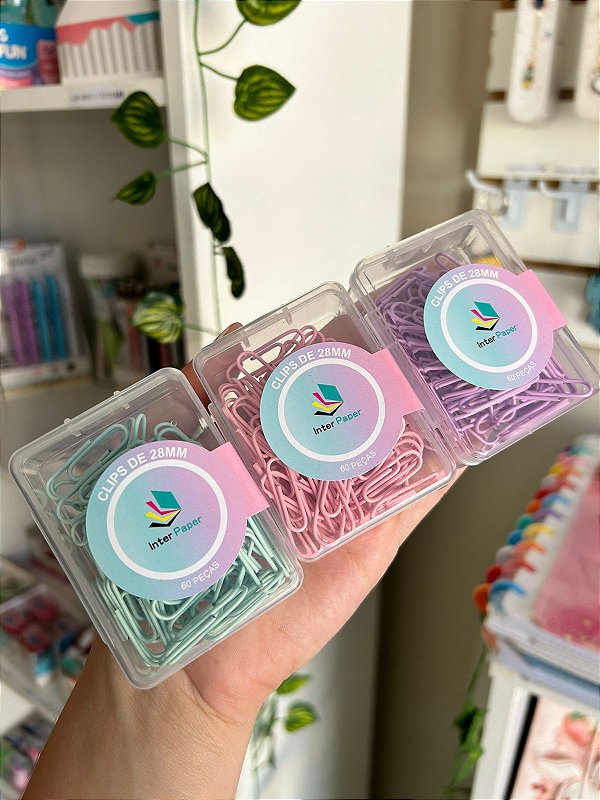 Caixa Clips Tons Pastéis C/ 60