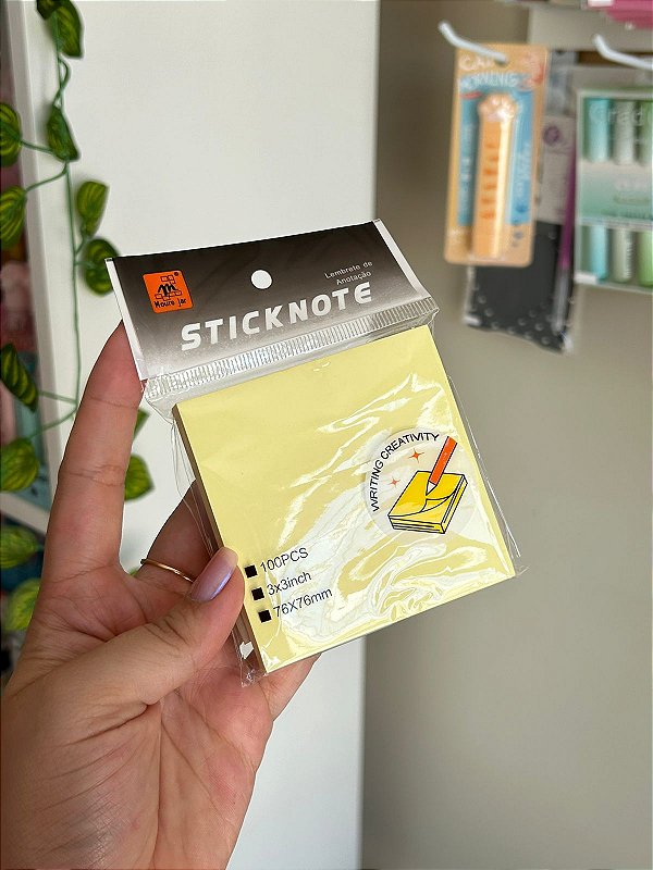 Bloco Autoadesivo Amarelo Pastel