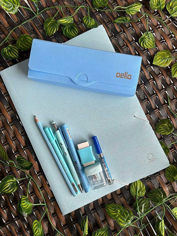 Kit Escolar Básico Azul