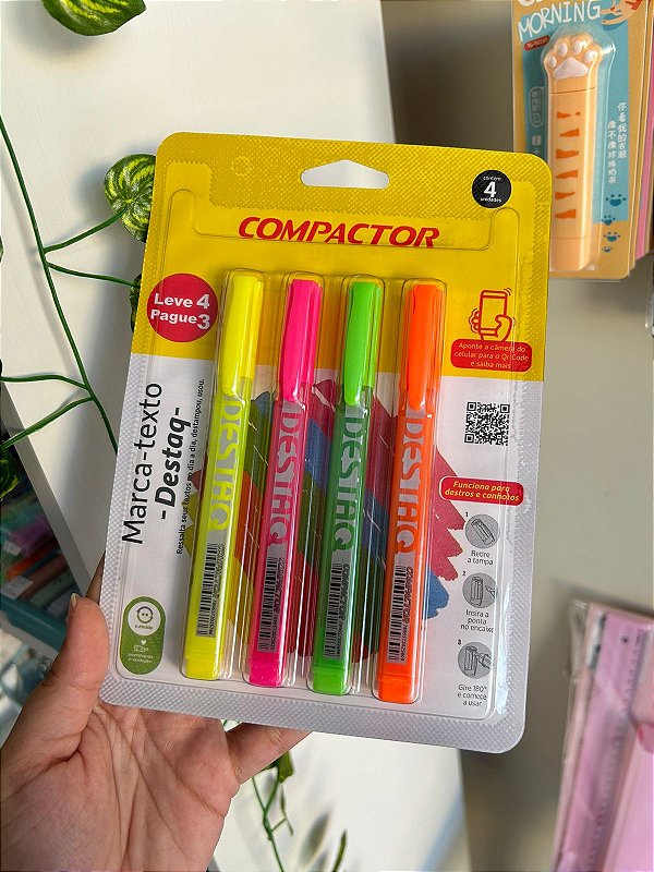 Kit 4 Marca Textos Compactor: Neon