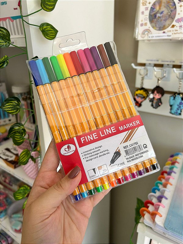 Kit 12 Canetas Fine Line
