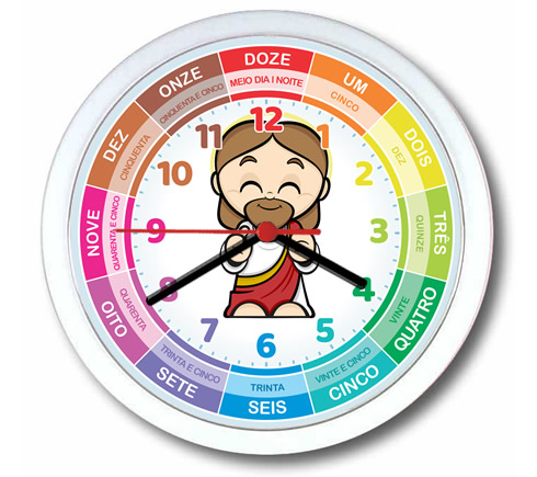 Relógio De Parede Didático: Jesus ou Nossa Senhora