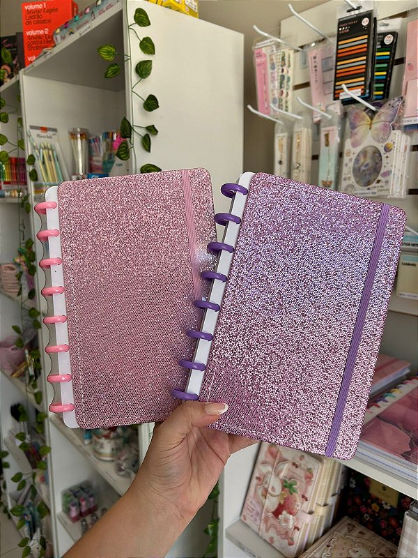 Caderno de Disco Glitter A5