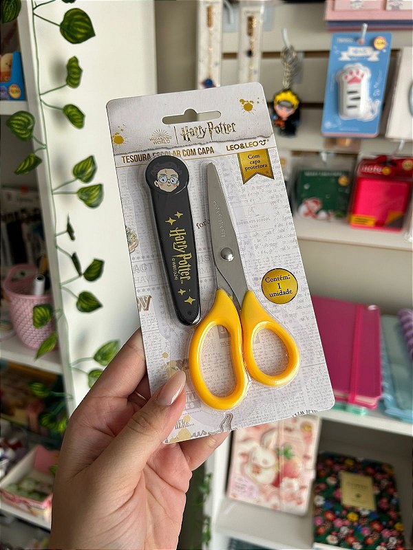 Tesoura Escolar Estampada Harry Potter C/ Capa