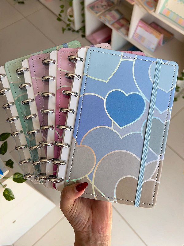 Caderno De Disco Coração Metalizado A5