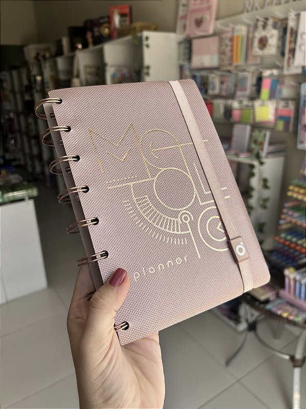 Planner SystemFlex Maxi Coleção Metallic Rosê