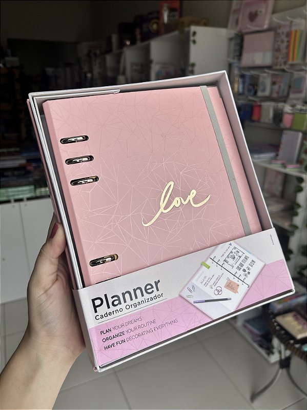 Planner Argolado A5 Com Caixa Coleção Pink Stone
