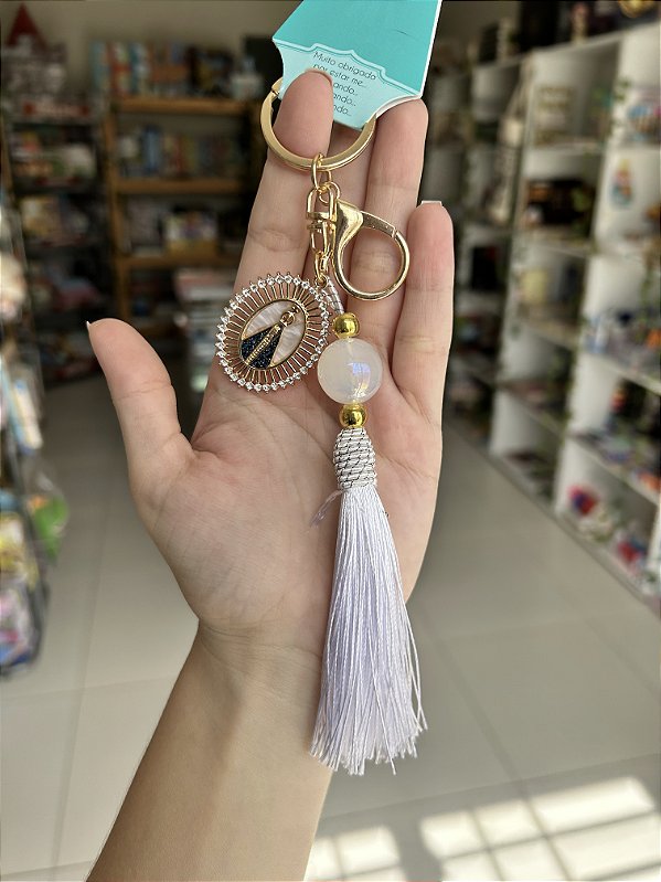 Chaveiro Luxo Nossa Senhora Aparecida Branco