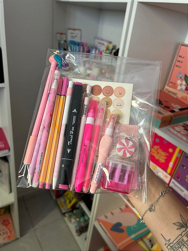 Kit 15 Itens de Papelaria