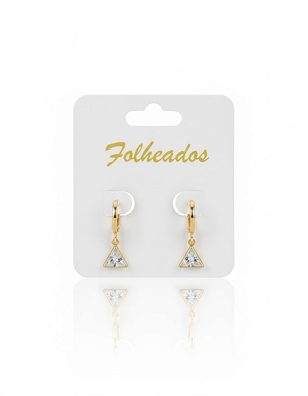 Brinco Triângulo Folheado a Ouro