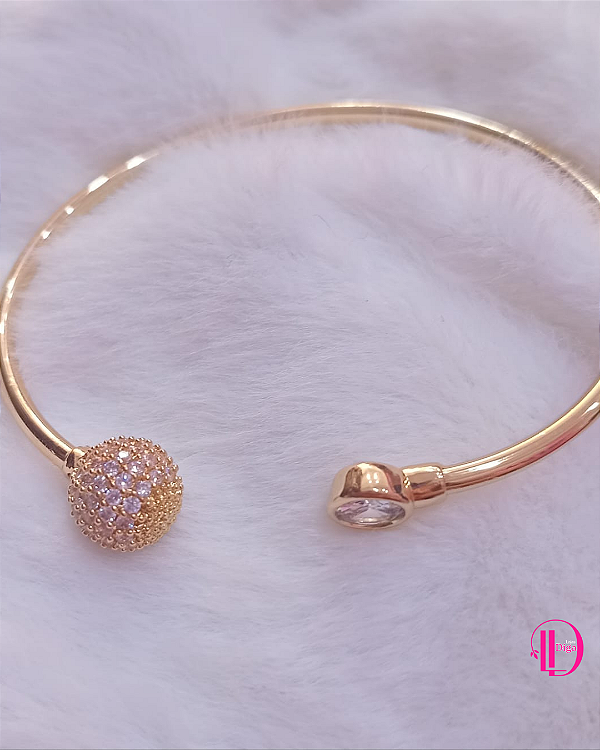 Bracelete Dourado Duplo Brilho