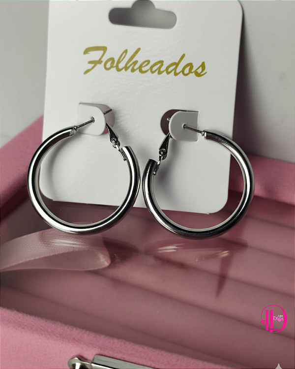 Conjunto Argola Prata Lisa