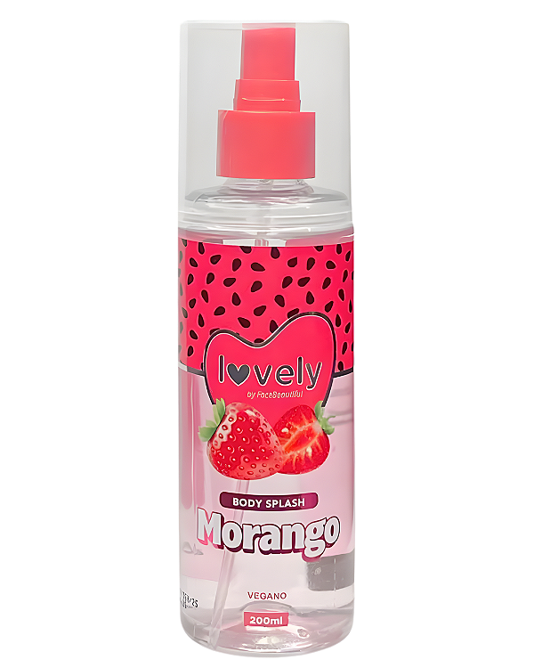 Body Splash Morango 200ml - Face Beautiful
