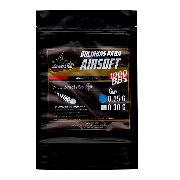 Bbs Munição Airsoft 1000un 0.25g Esfera 6mm