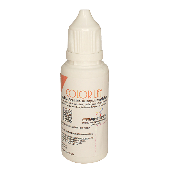 Resina Acrílica Frasco Color Lay 25g – Autopolimerizável para Moldagens e Esculturas Odontológicas