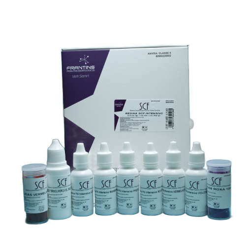 KIT RESINA SCF – 6 CORES + LÍQUIDO TERMOPOLIMERIZÁVEL + VEIAS