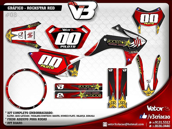 Kit gráfico adesivo CRF 230 3M Enduro e Motocross