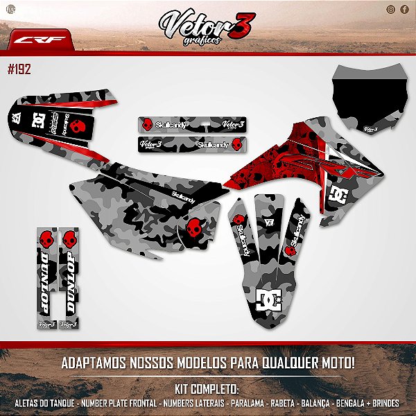 Kit gráfico adesivo CRF 230 3M Enduro e Motocross