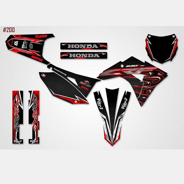 Kit gráfico adesivo CRF 230 3M Enduro e Motocross