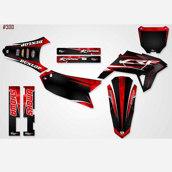 Kit Adesivos Gráficos Moto Crf 230 Completo Crf230 Mod