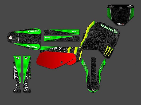 Kit Adesivo Moto Cross Trilha Xr 200 - Verde e Branco