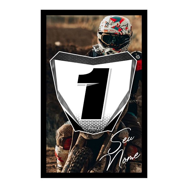 Moto, Quadro em MDF na cor preta com desenho de Moto Cross.…